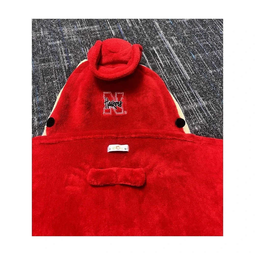 Red Hooded Blanket‎ Comfy Critter Mascot Wear Nebraska Cornhuskers Herbie Husker